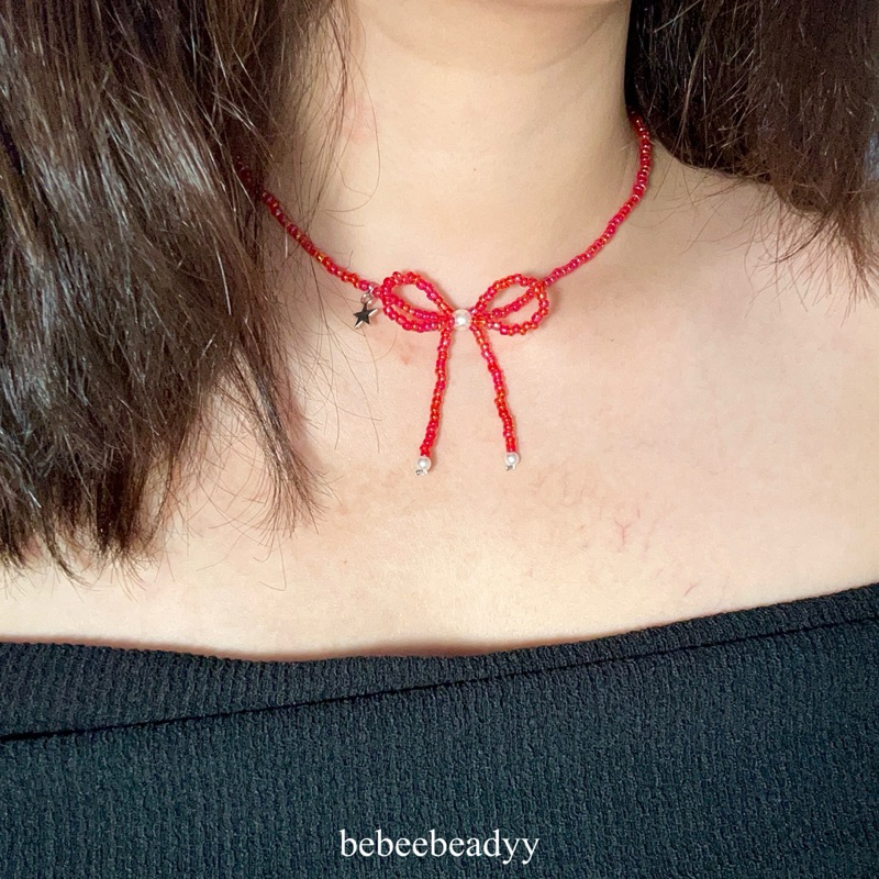 ‎✮ สร้อยคอ 🎄🍅౨ৎ🧶 | สร้อยโบว์ | Ribbon necklace