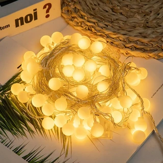 Panasi ไฟแต่งห้องนอน LED ไฟประดับ ไฟตกแต่งห้อง ไฟ ไฟตกแต่ง USB สำหรับตกแต่ง ไฟเชอร์รี่ LED 50หัว ไฟปีใหม่