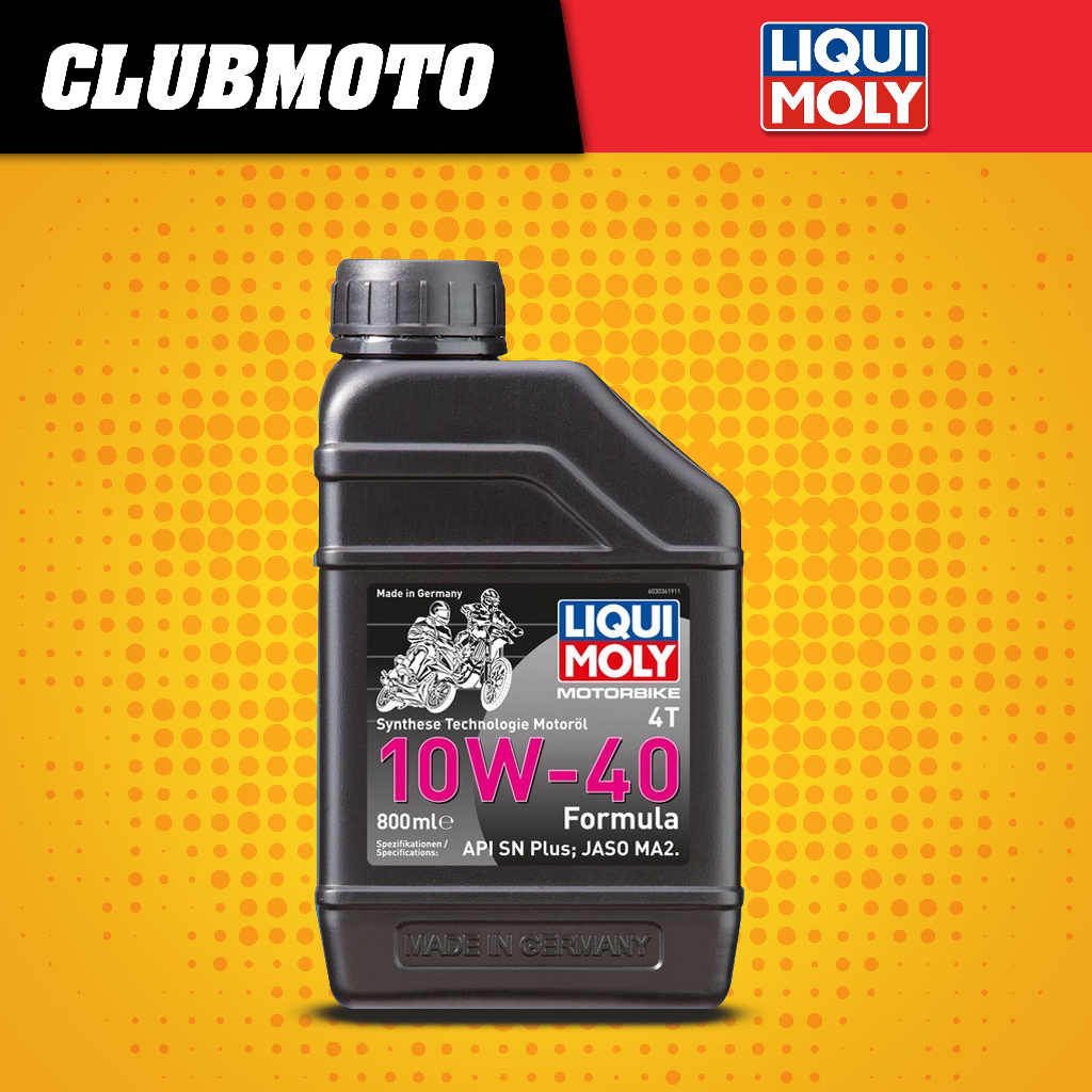 น้ำมันเครื่อง LIQUI MOLY น้ำมันเครื่องมอไซค์ 10W-40 MotorBike Formula  4T (800 มิลลิลิตร)