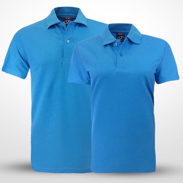 เสื้อโปโล สีล้วน Vara (สีฟ้า)
