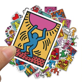 💥พร้อมส่ง💥Keith Haring คีธ แฮริ่ง DIY 50แผ่น sticker กันน้ำ …