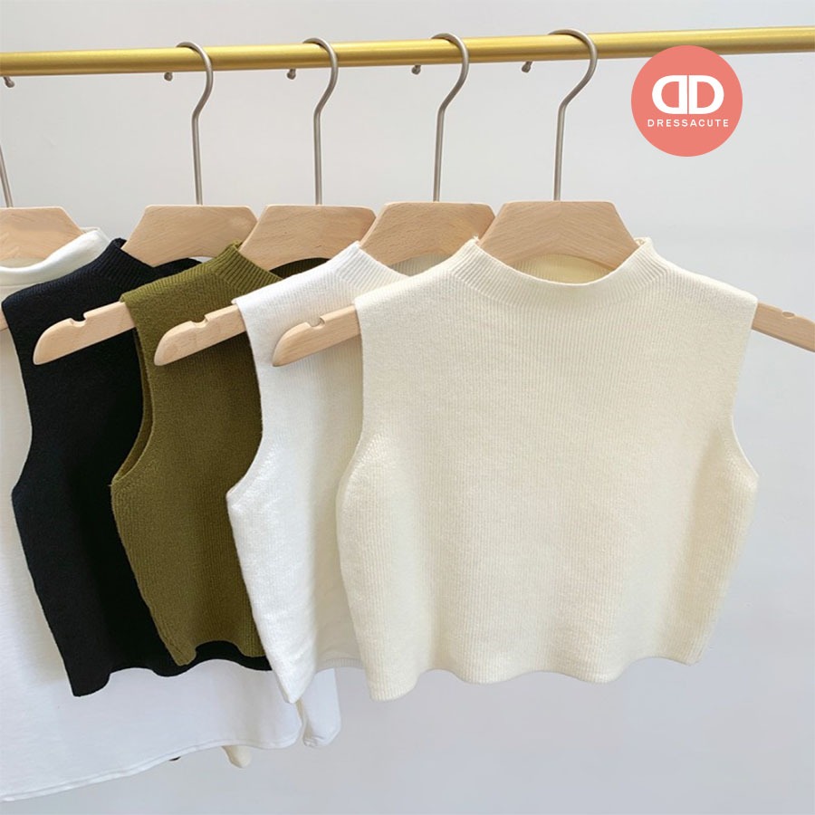 พร้อมส่ง 1301 เสื้อไหมพรมแขนกุด สีพื้น ผ้านิ่มมากกก