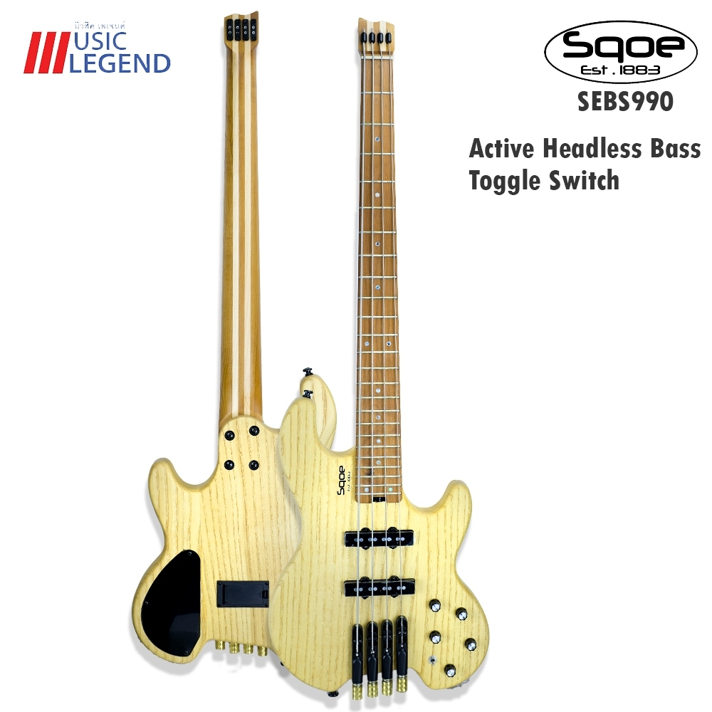 Sqoe SEBS990 Active and Passive Headless Short Scale Bass เบสหัวตัด ระบบ Passive และ Active travel b