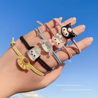 1 บาท💥ยางรัดผมSanrio ความยืดหยุ่นสูง น่ารักลายการ์ตูน สีแคนดี้เลือกสีได้ สไตล์ญี่ปุ่น และเกาหลี นักเรียนสำหรับผู้หญิง -T