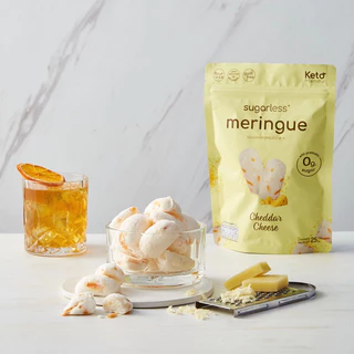 เมอแรงค์ สูตรไม่มีน้ำตาล คีโต รส Cheddar Cheese (Sugarless) คีโตแท้ 100% ขนมคีโต ขนมคลีน keto meringue เมอแรงค์คีโต