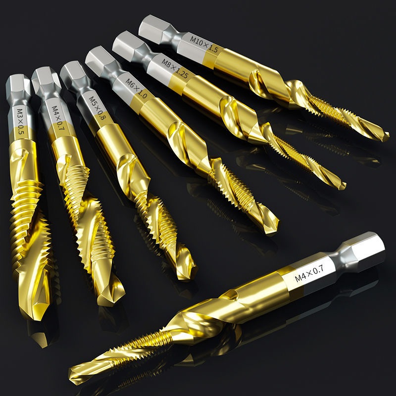 ชุดต๊าปเกลียว ดอกต๊าป ตะปูเจาะอเนกประสงค์ ชุดต๊าปเกลียว 6PCS การเจาะโลหะ  แบบอย่าง ดอกต๊าป(M3-M10) HSS ต๊าปสกรูเกลียว