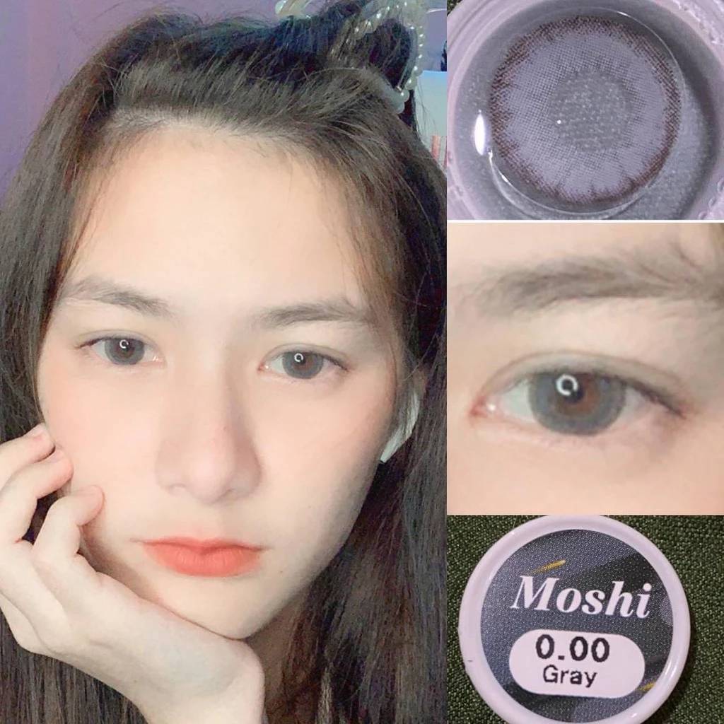 💋 มีค่าสายตา 💋 Lovelylens Moshi Gray Brown  💋 บิ๊กอาย สุดปัง คอนแทคเลนส์ รายเดือน มีอย แถมตลับฟรี เลนส์นิ่ม Gray Brown