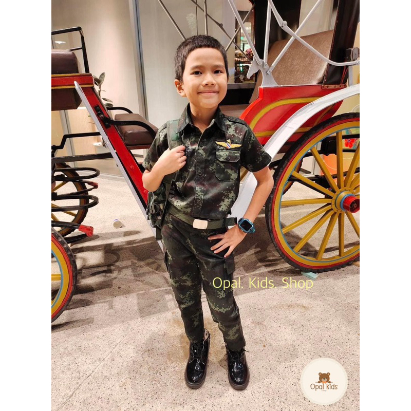 👦🏻ผู้พันทหารเด็กชาย แขนสั้น 📮พร้อมส่ง