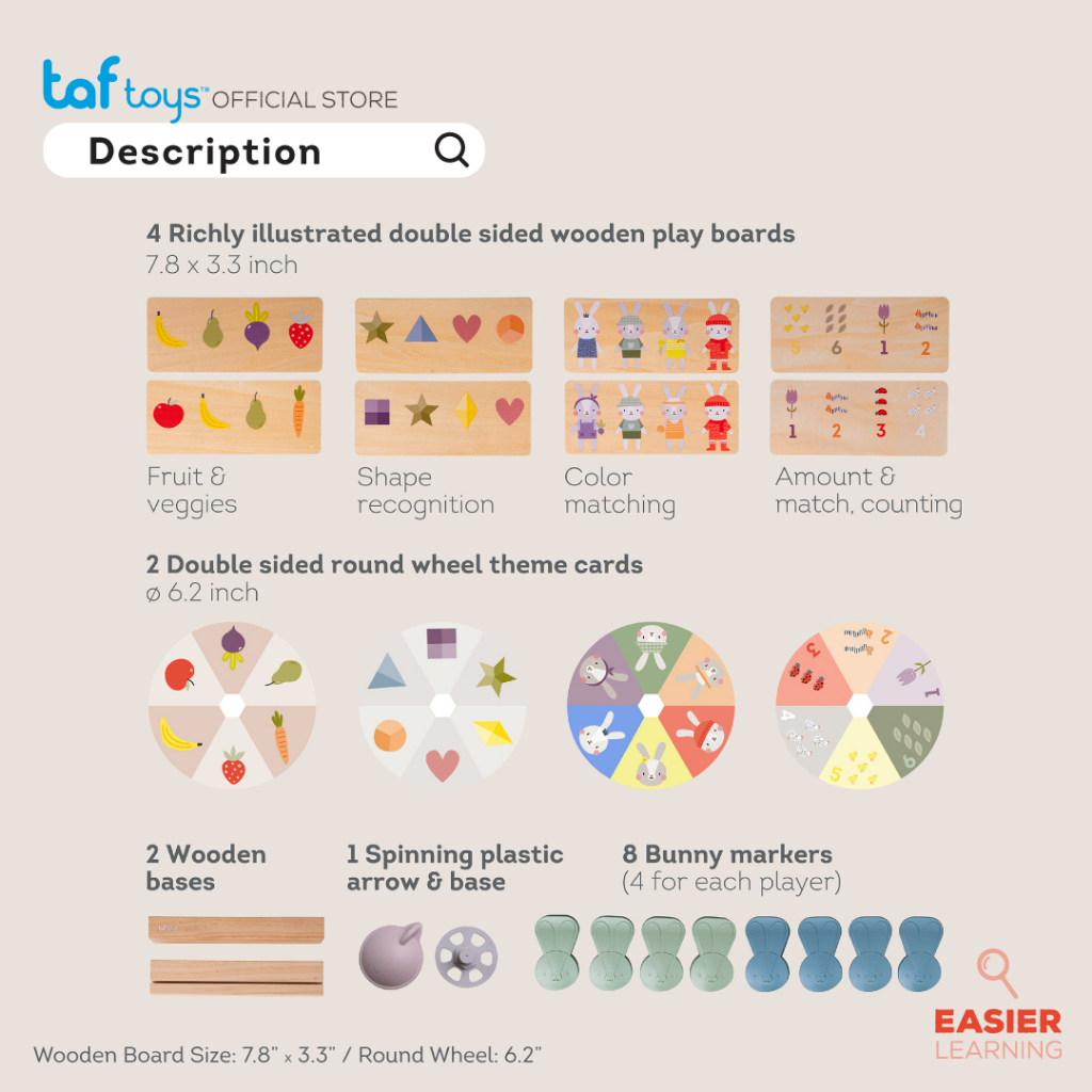 Taf Toys บิงโกอันแรกของลูกน้อย My 1st Bunny Bingo ของเล่นเสริมพัฒนาการ 24 เดือน ขึ้นไป รูปที่ 8