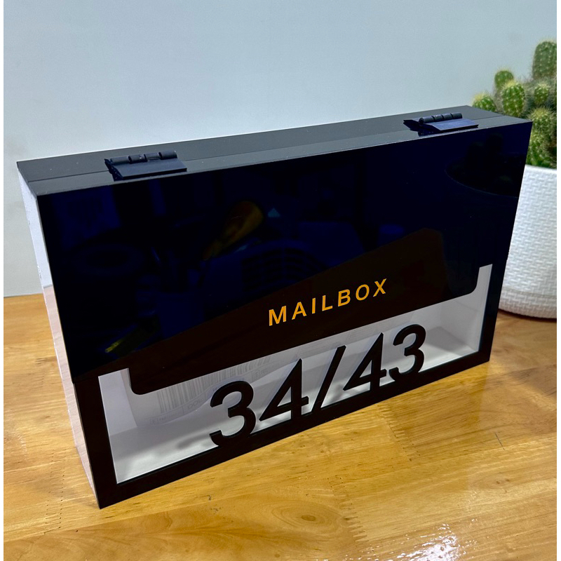 ตู้รับจดหมาย พร้อมเลขที่บ้าน แจ้งเลขที่บ้านทางแชท ขนาด 30 x 18.5 x 6 cm.