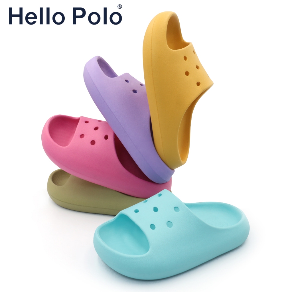 Hello Polo รุ่นHP8013Cรองเท้าเด็ก รองเท้าหัวโตเด็ก ภาพการ์ตูน 5สี ไม่ลื่น รองเท้านุ่ม  กันน้ำ น้ำหนักเบา ที่บ้าน ลางแจ้ง
