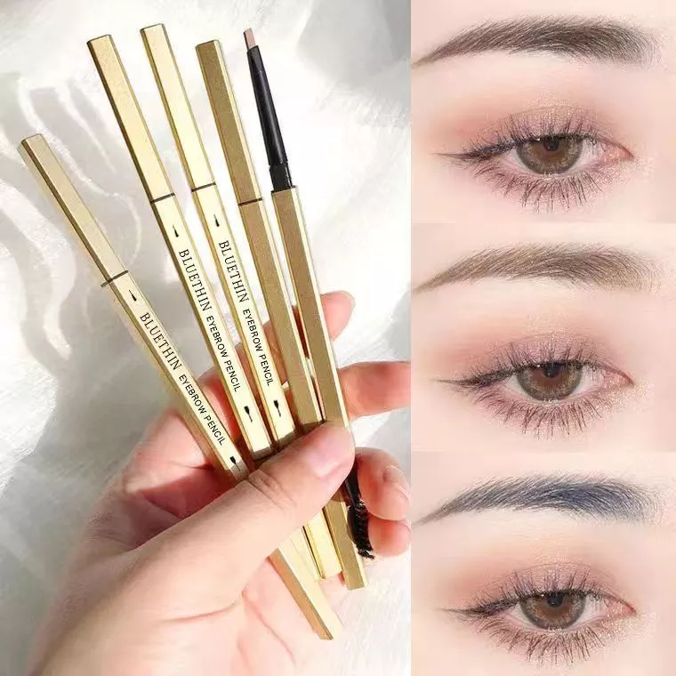 ดินสอเขียนคิ้ว กันน้ำ ดินสอเขียนคิ้วแบบหมุน 2 in 1 มีแปรงปัดคิ้วในตัว มี 5 สีให้เลือก