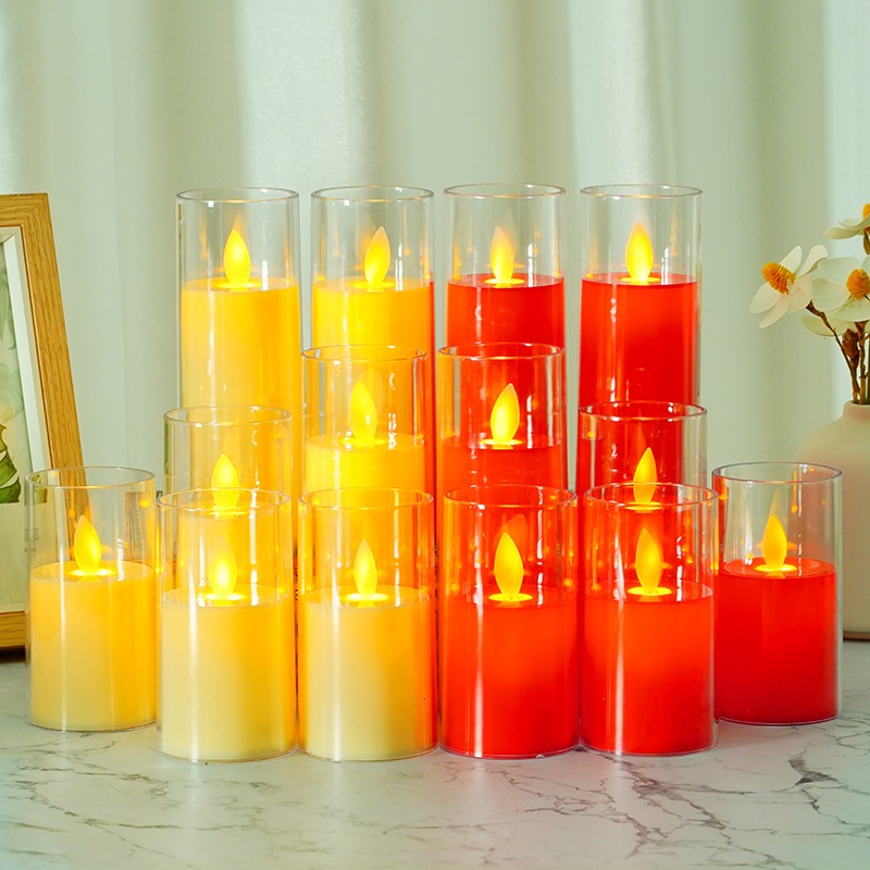 DT94-30 เทียนไฟ LED เปลวหมุนได้ แก้วใส {11} N10-2