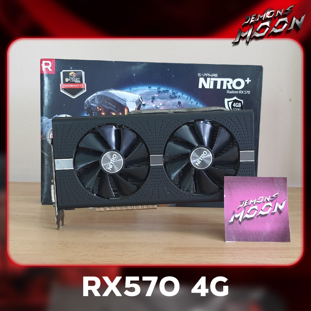 AMD RX 570/4GB Sapphire Radeon Nitro+ กาดแสดงผล vga กาดจอมือสอง ประกัน7วัน Demonsmoon