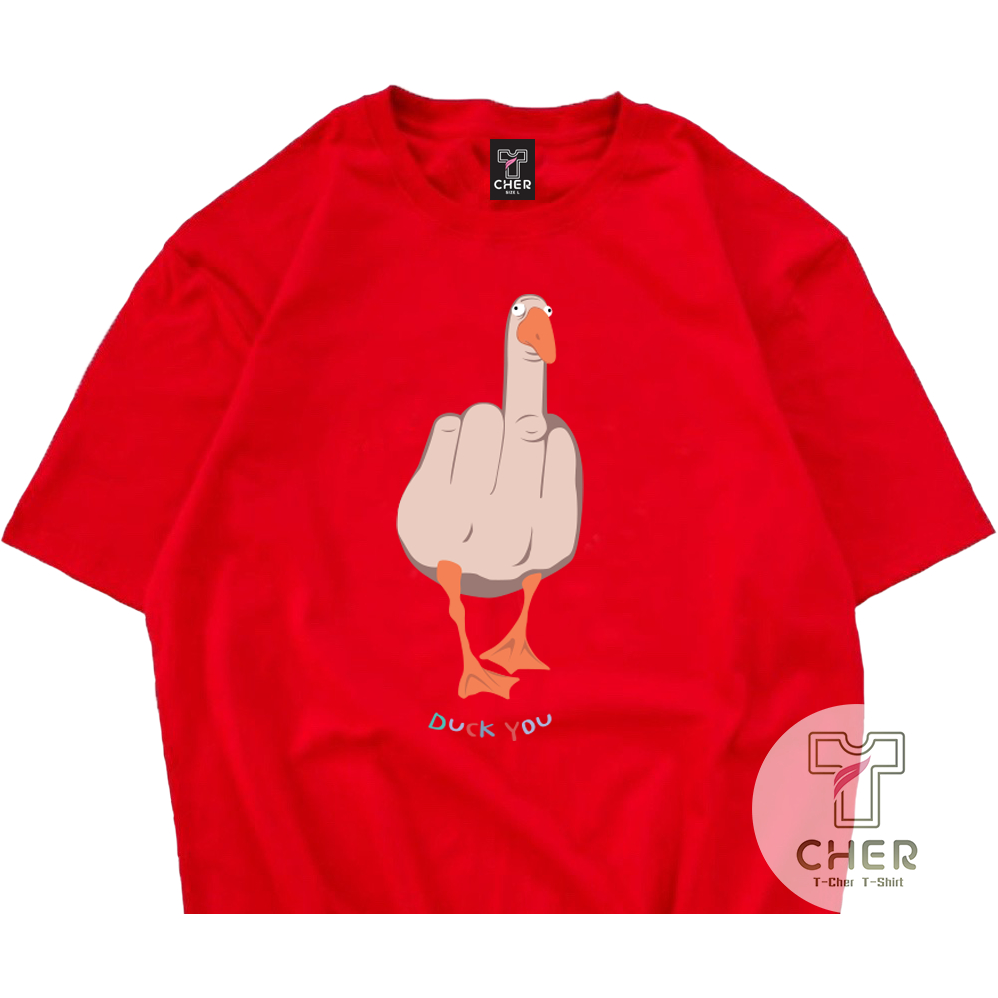 มาใหม่ เสื้อยืดแขนสั้น Duck You กวนๆ พร้อมส่งเนื้อผ้า cotton100%  พร้อมส่ง - รูปที่ 3