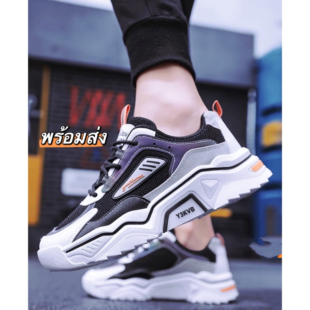 Mavis🔥รุ่นใหม่สุดฮิต🔥  รองเท้าผ้าใบผู้ชาย เท่ๆ M73ส้ม เขียว  พร้อมส่ง