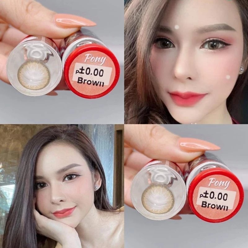 💋 มีค่าสายตา 💋 Pitchy pony  Gray Brown  💋 บิ๊กอาย สุดปัง คอนแทคเลนส์ รายเดือน มีอย แถมตลับฟรี เลนส์นิ่ม สวยปังมาก