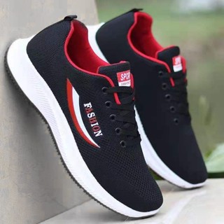 Luckkyshoes ขายดีสุดๆ รองเท้าผ้าใบแฟชั่นผู้ชาย สกรีนลายภาษาอ…