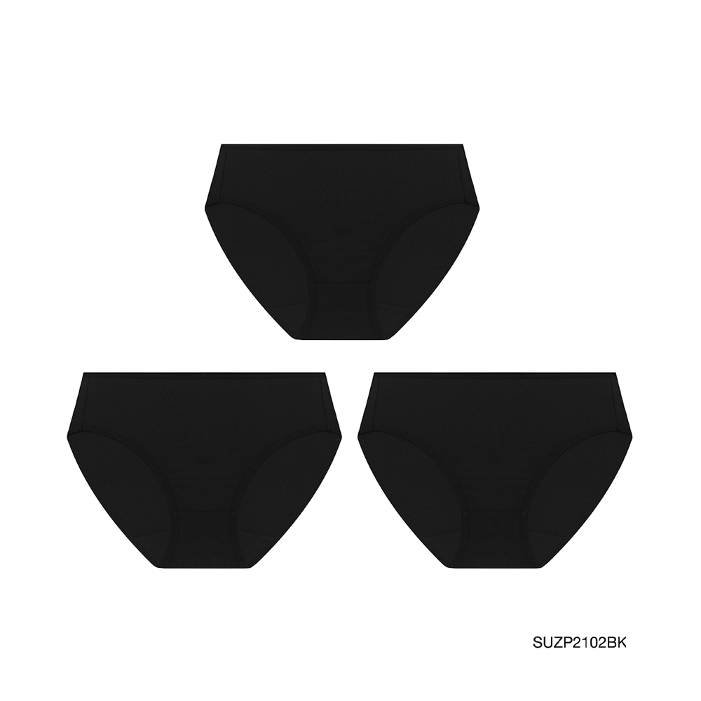 Sabina กางเกงชั้นใน (Set 3 ชิ้น) (Bikini Sexy) รุ่น Panty Zone รหัส SUZP2102BK สีดำ