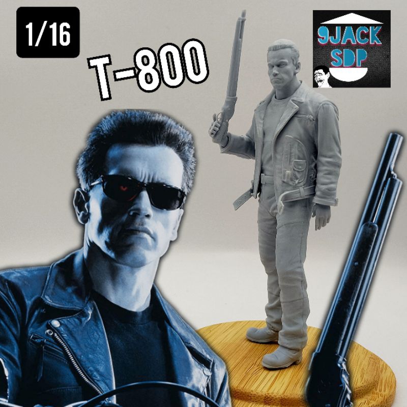 1/16 Terminator 2 T-800 คนเหล็ก arnold schwarzenegger  เครื่องจักร หุ่นเหล็ก สงคราม