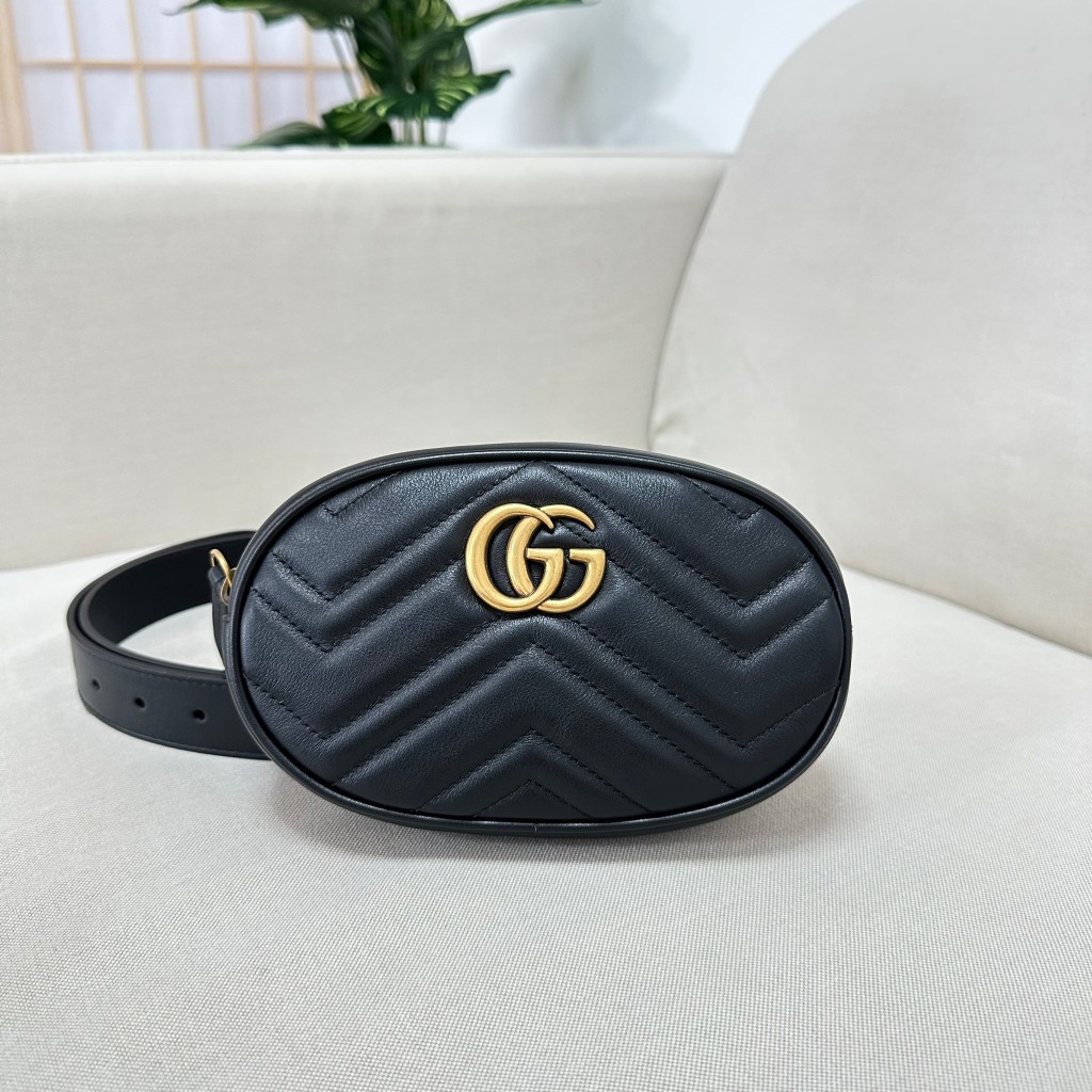 📌Isa Lovely Shop📌  GUCCI Marmont belt bag    Color: black