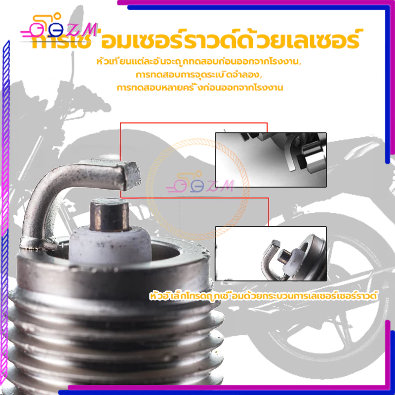 หัวเทียนแต่ง ไฟแรง สำหรับ HONDA WAVE100/WAVE110i/WAVE125/CLICK/SCOOPY-i และ YAMAHA FINO/MIO/SMASH thumbnail 6