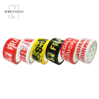 (1แพ็ค/6ม้วน) เทประวังแตก 2 นิ้ว 45 หลา 45 ไมครอน OPP fragile tape สำหรับปิดกล่อง