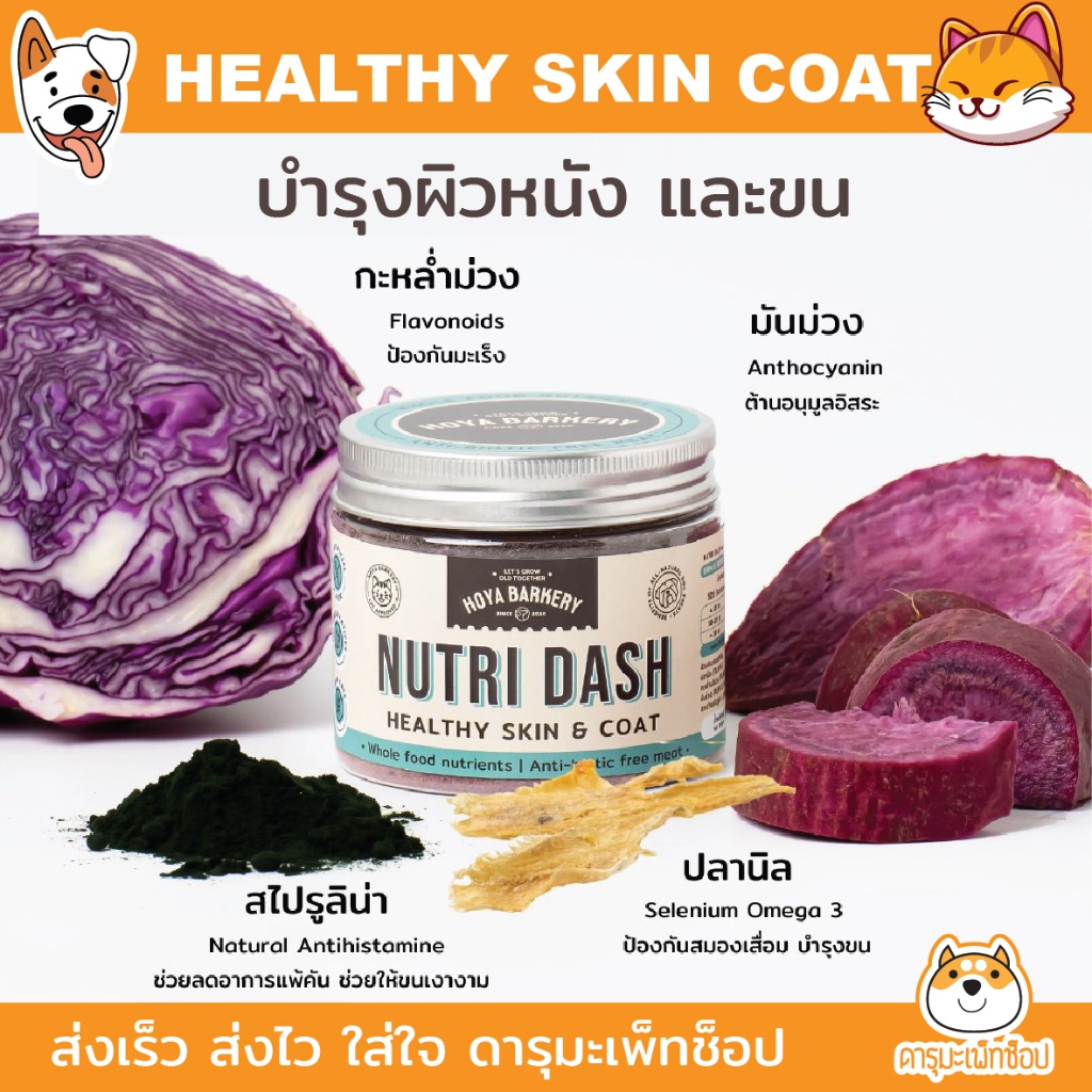 Hoya ผงโรยอาหารสุนัขและแมว Nutri Dash 180 มล. บำรุงเลือด, เสริมภูมิคุ้มกัน, เสริมระบบขับถ่าย และ บำรุงขน by Hoya Barkery - รูปที่ 3