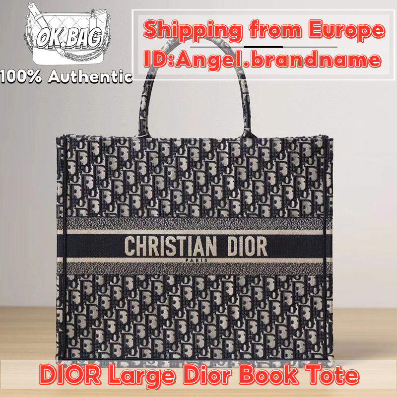 👜ดิออร์ DIOR Large Dior Book Tote Bag สุภาพสตรี กระเป๋าถือ