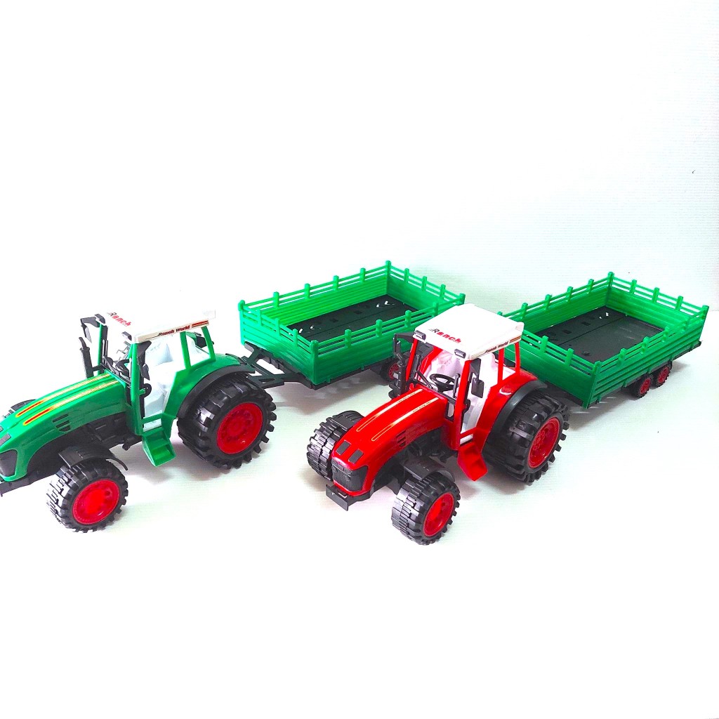 รถไถ คันใหญ่ มีคอก พ่วง ถอดแยกได้ สินค้า ตามรูป ตรงปก ถูกใจ เด็กๆ น้องๆ รถของเล่น รถเด็กเล่น 0488