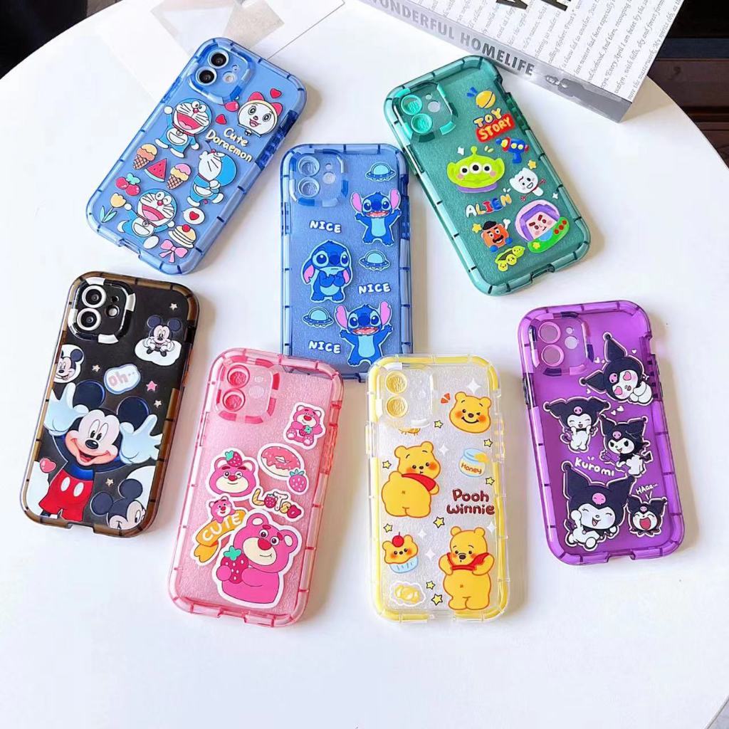 เคสขบสีเรืองแสง งานสกรีนลายการ์ตูน( พร้อมส่งจากไทย )สำหรับรุ่น ip11-i12-i12promax-i7plus-i8plus-XR
