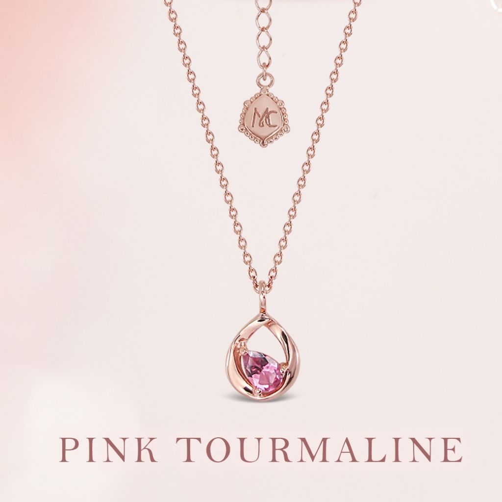 Mizuchol สร้อยคอ A Drop Of Rose’ Necklace พลอย Pink Tourmaline