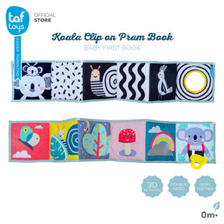 Taf Toys كتاب قماشي ومرآة للرضّع Koala Clip on Pram Book كتاب لتنمية المهارات من عمر 0 أشهر فأكثر