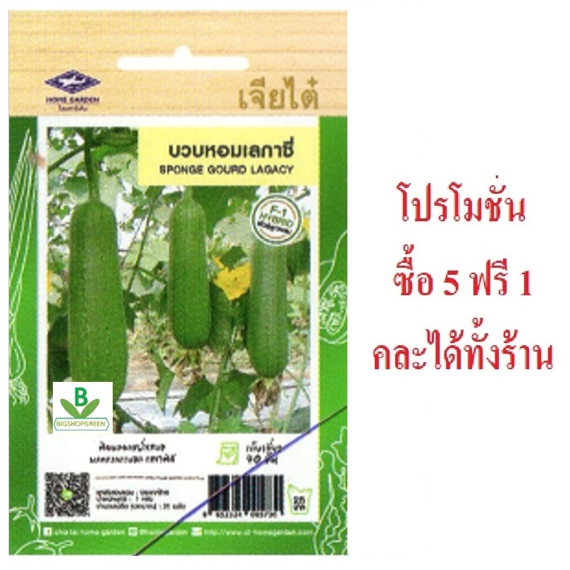 5 แถม 1 คละได้ทั้งร้าน เมล็ดพันธุ์ บวบหอมเลกาซี่ เจียไต๋ เมล็ดพันธุ์คัดพิเศษ F1 ความงอกสูง