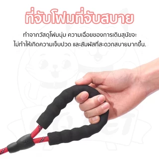 QQPET สายจูงสัตว์เลี้ยง สายจูงสุนัข สายคล้องคอสุนัข พร้อมที่จับ โฟมEVA หลายสี เหมาะสำหรับสุนัขขนาดกลางถึงใหญ่ แข็งแรงทนท