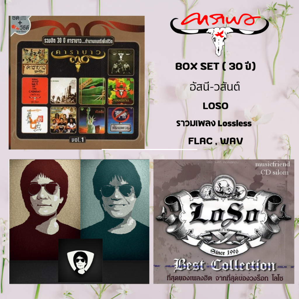 FLASH DRIVE รวมเพลงคาราบาว+อัสนี-วสันต์+โลโซ เป็นไฟล์ .FLAC และ ไฟล์ .WAV ไฟล์ ใหญ่ คุณภาพเสียงต้นฉบับ บรรจุอยู่ใน Flas