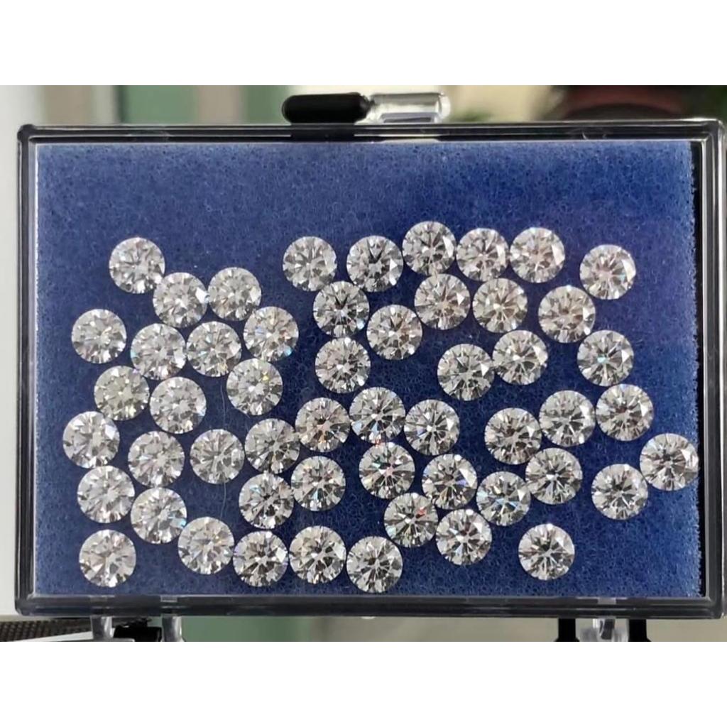 DIAMOND (0.10 ct) 1 carat - เพชรแท้ Lab Grown Diamond HPHT 10 ตังค์ น้ำ 100 - 98 (DEF)  VVS-VS 1 กะร