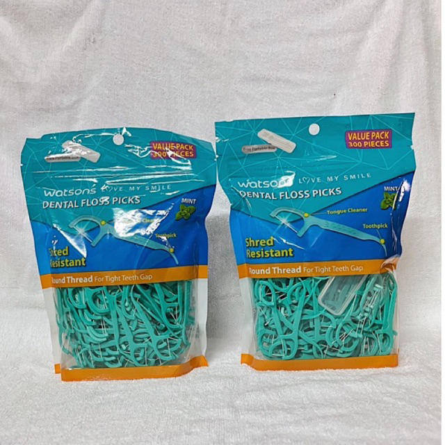 ส่งฟรี 🧋ไหมขัดฟัน watsons แพค 300 ด้าม ไหมขัดฟัน