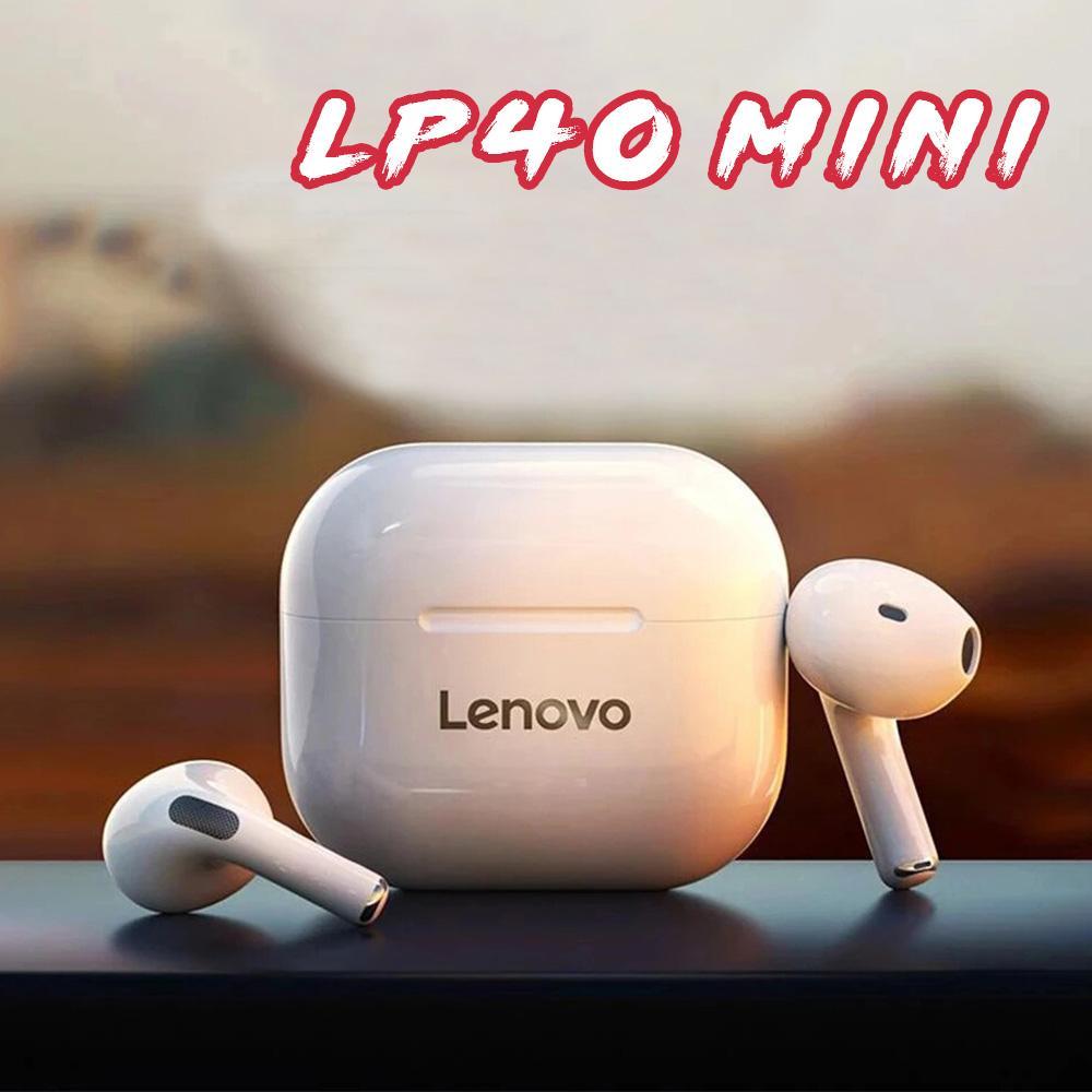 Lenovo LP40 miniหูฟังไร้สายขนาดเล็ก หูฟังบลูทูธลำกล้องต่ำ หูฟังบลูทูธไร้สายสเตอริโอพร้อมไมโครโฟน สเตอริโอ 3 มิติ เล่นเบส