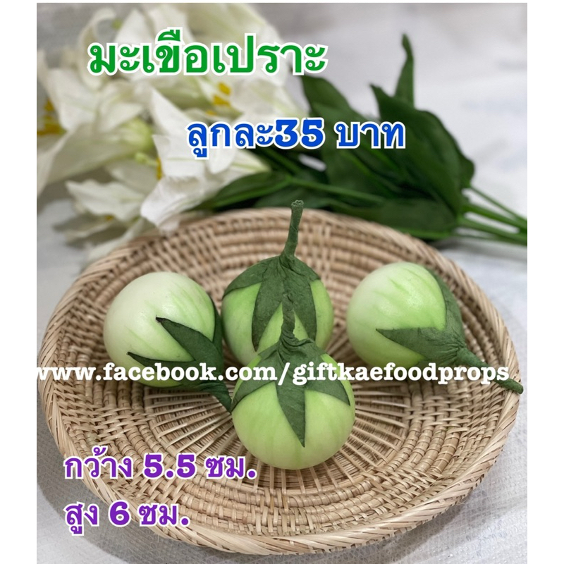 ผักปลอม โมเดลมะเขือเปราะ (ขาย4 ลูก 140 บาท)