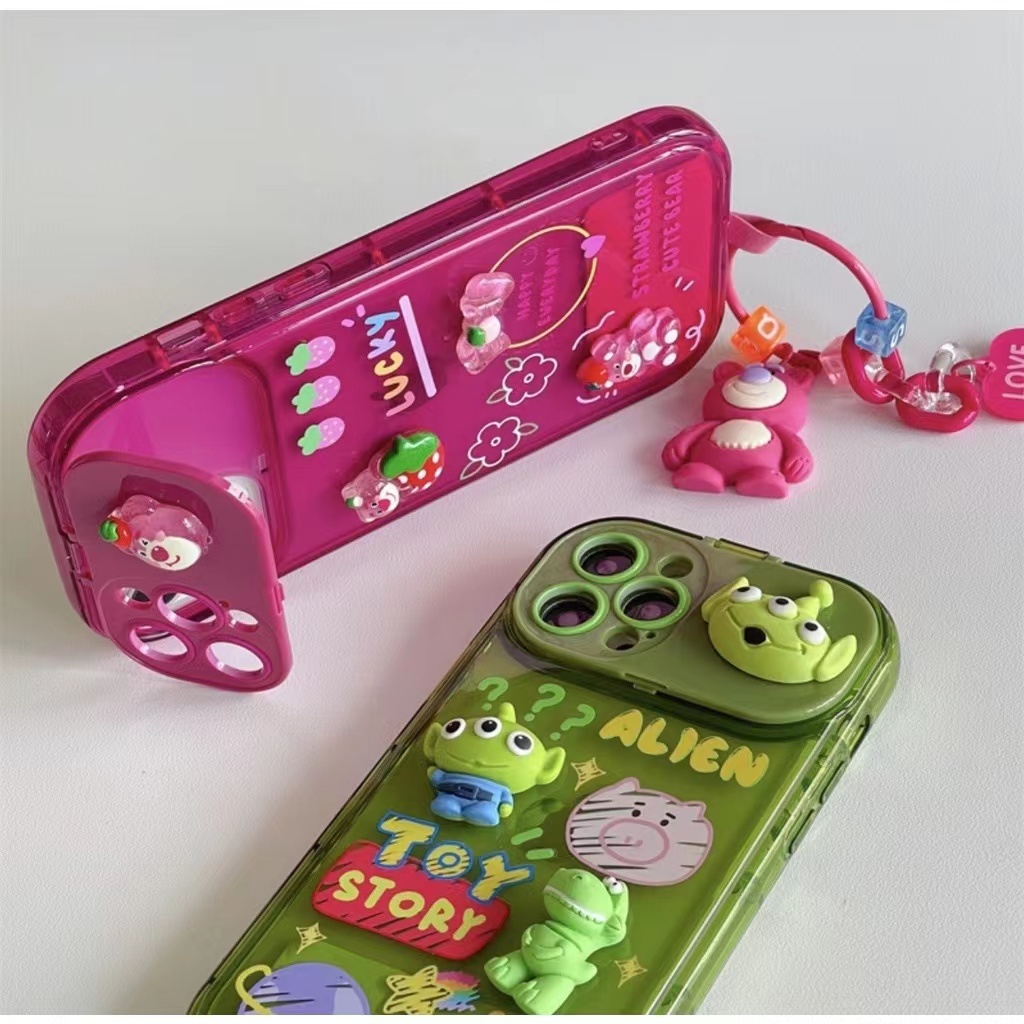 เคสนูนลายการ์ตูนมีกระจกสำหรับรุ่นไอโฟน i7/8/se/7p/8p/i6plus/i11/i12/12pro/12promax-XS-XSMAX-XR