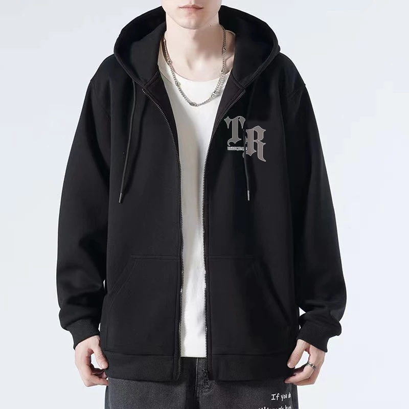 TS MEN เสื้อกันหนาวมีซิป เสื้อแขนยาวมีฮู้ด ผ้าสำลี ผ้าหนาดีใส่สบาย รุ่น0213