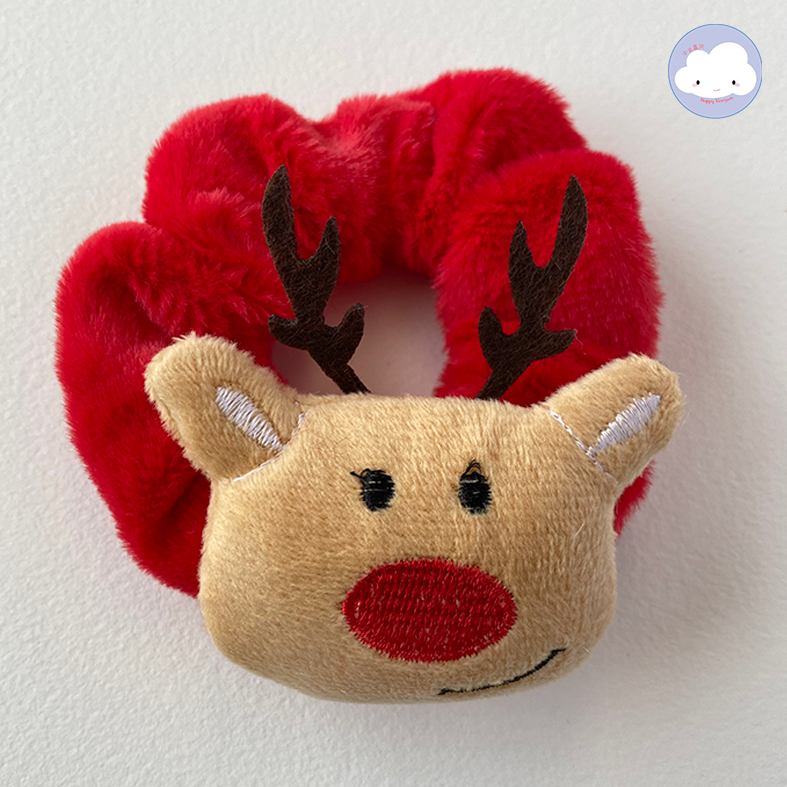 โดนัทมัดผมคริสต์มาส กวางเรนเดียร์ | Festive Rudolf hair scrunchie