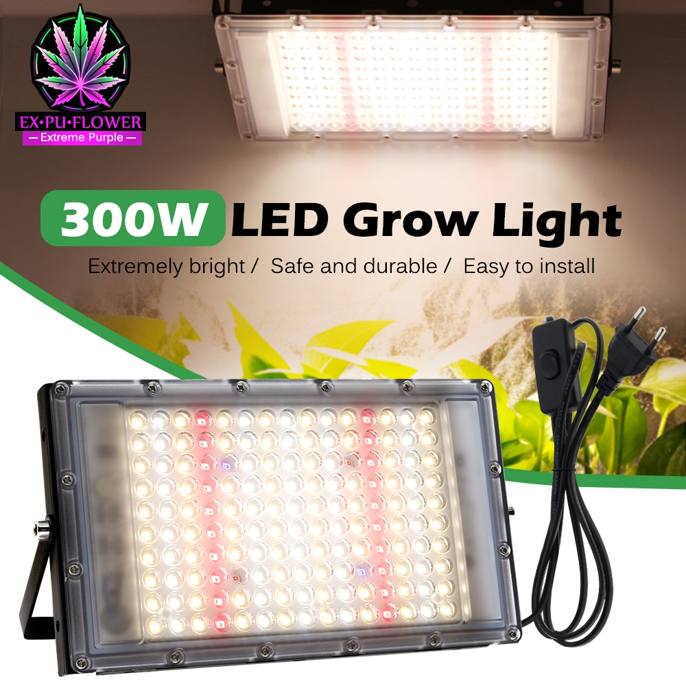 220V Full Spectrum LED Grow Light 50W 100W 300Wไฟปลุกต้นไม้ ไฟช่วยต้นไม้ตัวเร็ว ไฟปลูกต้นไม้ ไฟปลูกกัญชา สายไฟยาว1.5M