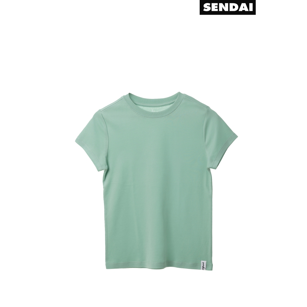 SENDAI เสื้อยืดคอกลมผู้หญิง สีเขียวมิ้นท์