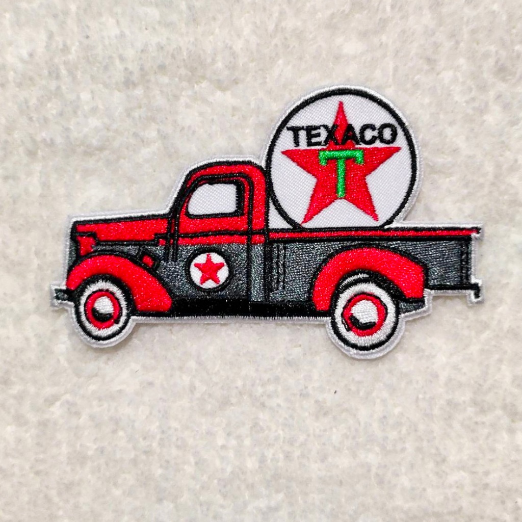 ตัวรีด ตัวรีดติดเสื้อ อาร์มติดเสื้อ โลโก้ ตรา มอเตอร์ไซค์ Toy Texaco oil Logo แท็กซาโก้ รถยนต์ car p
