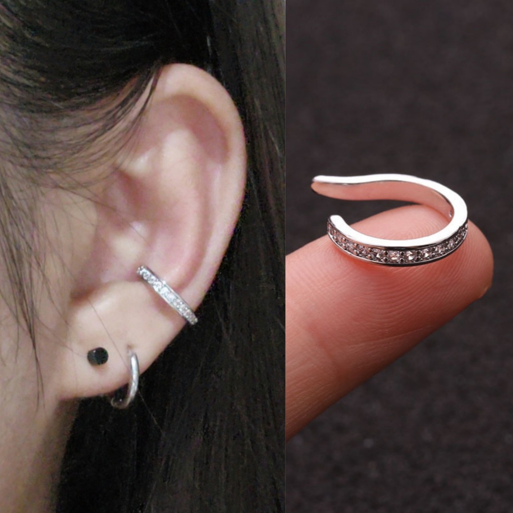 𝑬𝒂𝒓 𝒄𝒖𝒇𝒇 เอียคัพ ประดับเพชรcz งานสวย ใส่สบาย (E141-142)