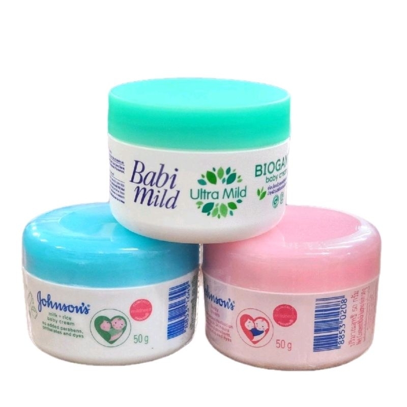 ครีมบำรุงผิวหน้า ขนาด 50 กรัม (มีตัวเลือก) (johnson)(babimild)