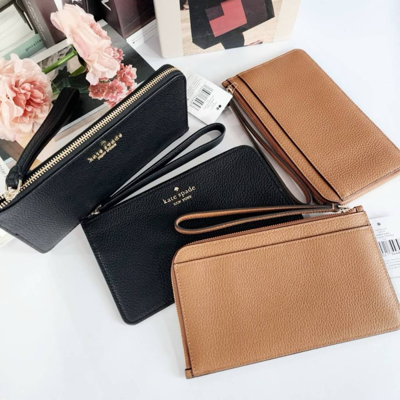 💚แท้💯 พร้อมส่ง💚 Kate Spade KE574 กระเป๋าคล้องมือ หนัง Pebble Leather