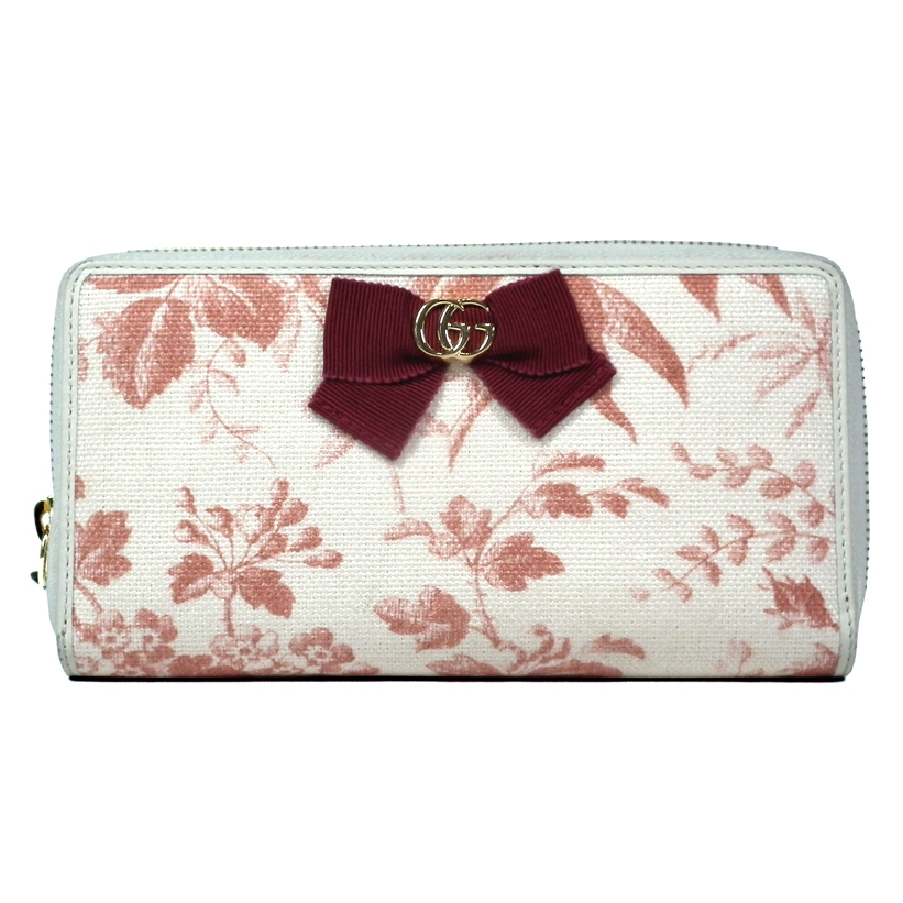 Gucci Long Wallet Ribbon Floral Pattern Flora Zip Around Long Wallet Wallet Women's 435819 GG GUCCI[Ship from japan]